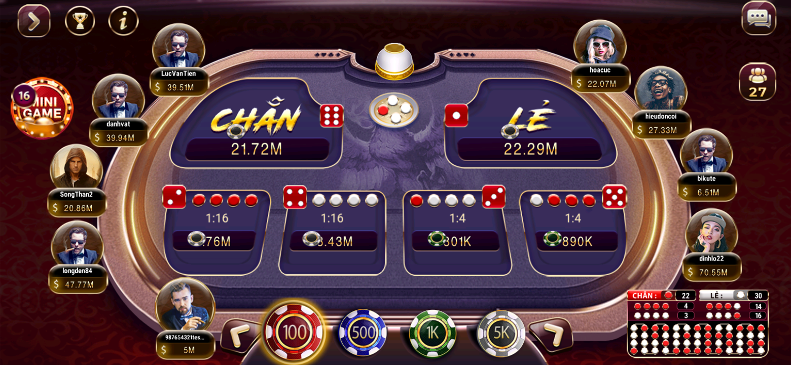 Ảnh chụp màn hình ứng dụng uw99 hiển thị giao diện trò chơi Slots